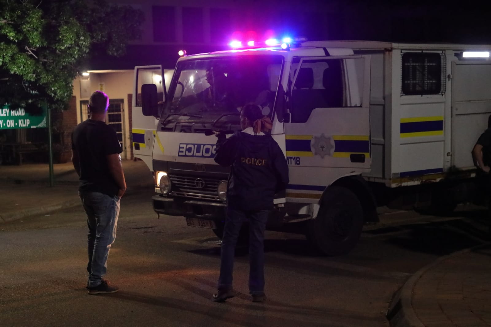 SAPS and community members patrolling